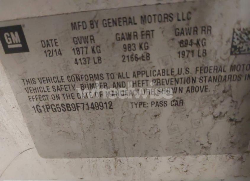 Photo 9 of 2015 Chevrolet Cruze LTZ (VIN 1G1PG5SB9F7149912)