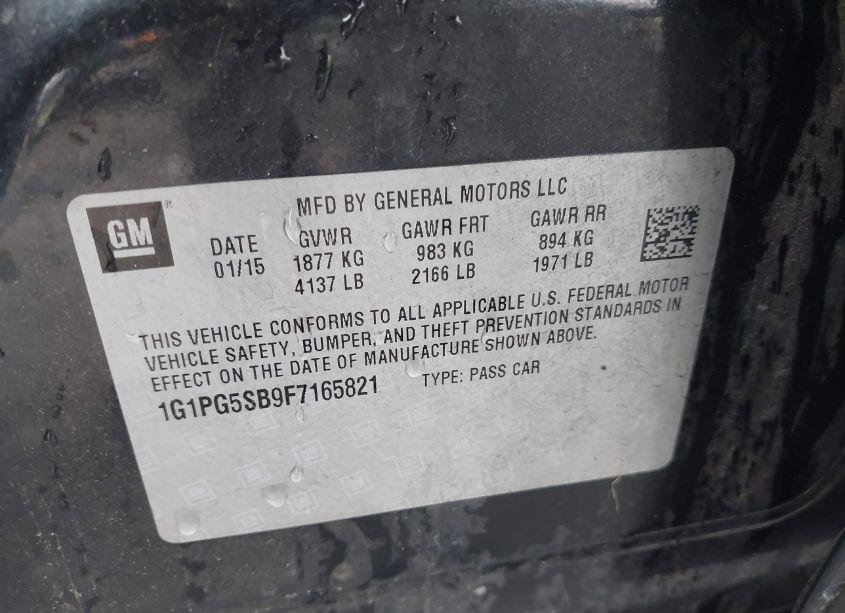 Photo 9 of 2015 Chevrolet Cruze LTZ (VIN 1G1PG5SB9F7165821)