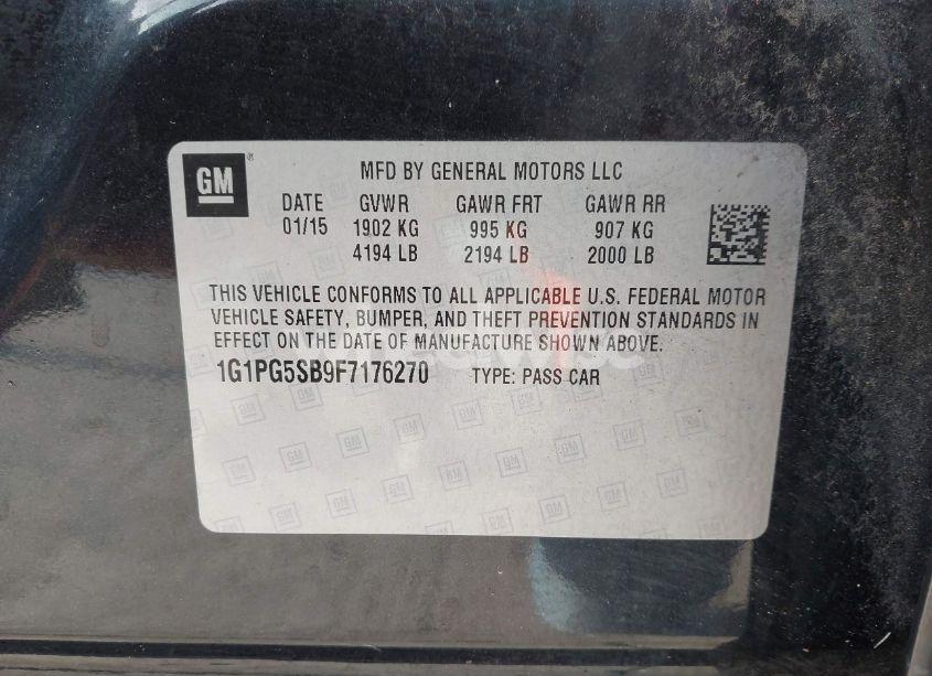 Photo 9 of 2015 Chevrolet Cruze LTZ (VIN 1G1PG5SB9F7176270)