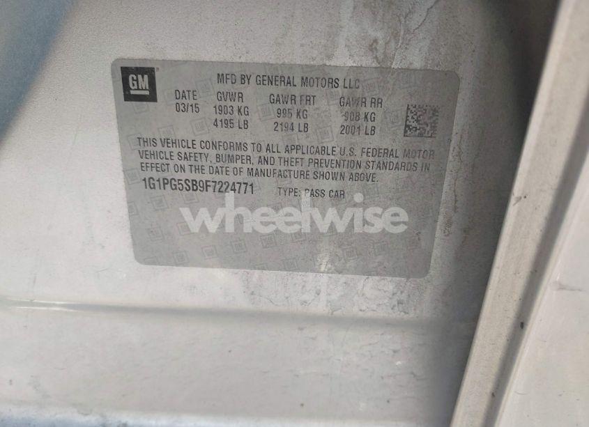 Photo 9 of 2015 Chevrolet Cruze LTZ (VIN 1G1PG5SB9F7224771)