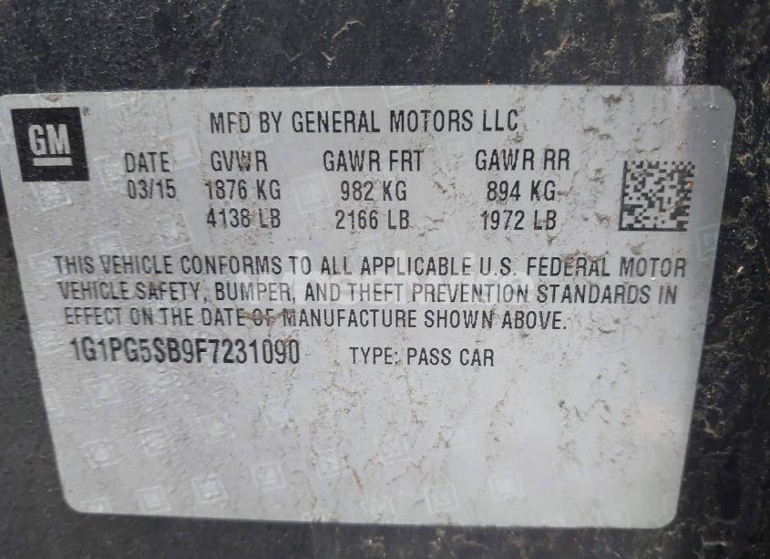 Photo 9 of 2015 Chevrolet Cruze LTZ (VIN 1G1PG5SB9F7231090)