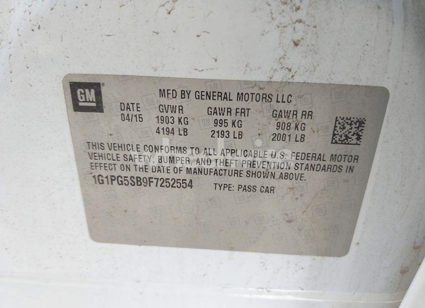 Photo 9 of 2015 Chevrolet Cruze LTZ (VIN 1G1PG5SB9F7252554)