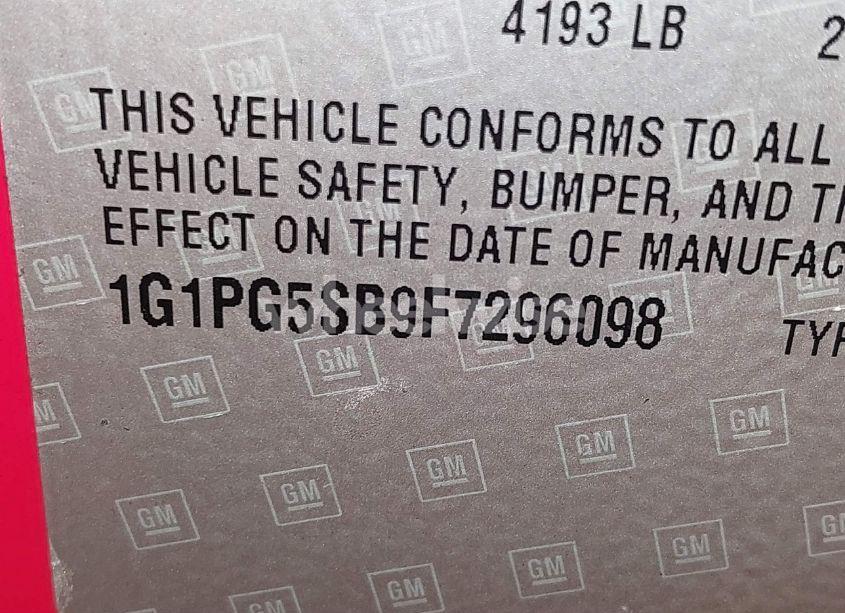 Photo 9 of 2015 Chevrolet Cruze LTZ (VIN 1G1PG5SB9F7296098)