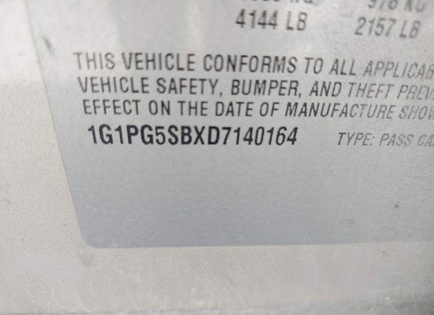 Photo 9 of 2013 Chevrolet Cruze LTZ (VIN 1G1PG5SBXD7140164)