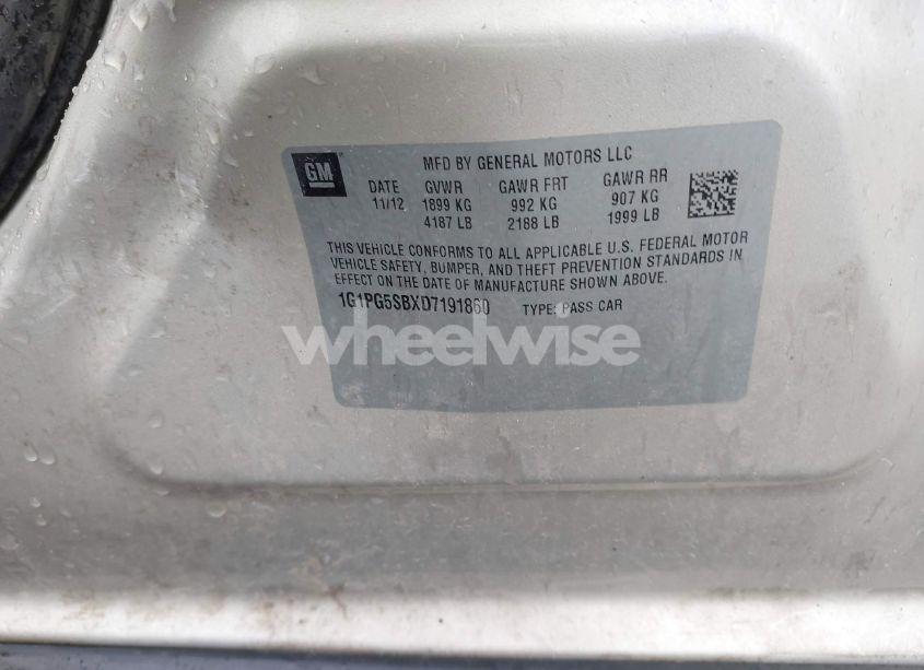 Photo 9 of 2013 Chevrolet Cruze LTZ (VIN 1G1PG5SBXD7191860)