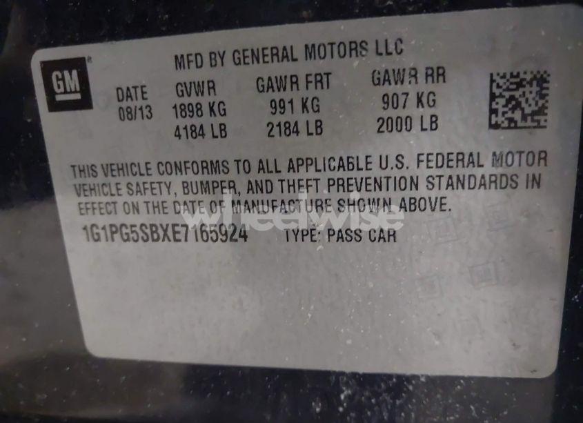 Photo 9 of 2014 Chevrolet Cruze LTZ (VIN 1G1PG5SBXE7165924)