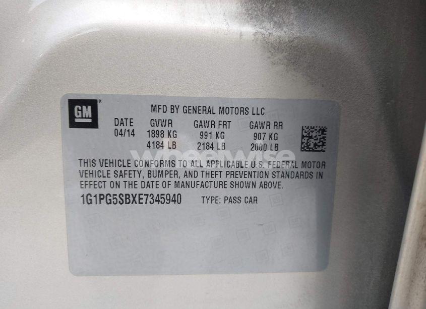 Photo 9 of 2014 Chevrolet Cruze LTZ (VIN 1G1PG5SBXE7345940)