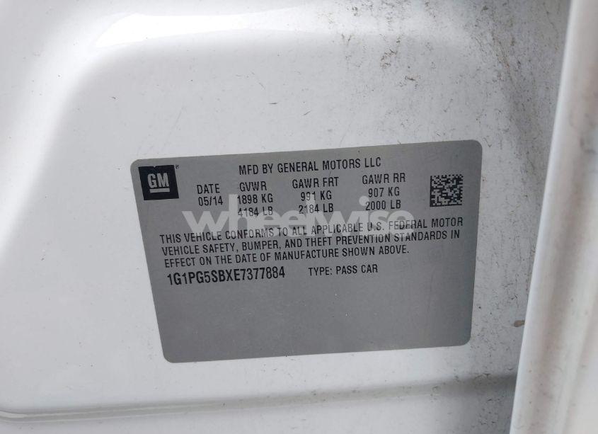 Photo 9 of 2014 Chevrolet Cruze LTZ (VIN 1G1PG5SBXE7377884)