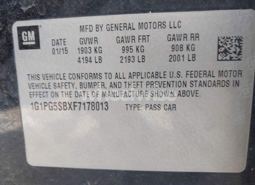 Photo 9 of 2015 Chevrolet Cruze LTZ (VIN 1G1PG5SBXF7178013)