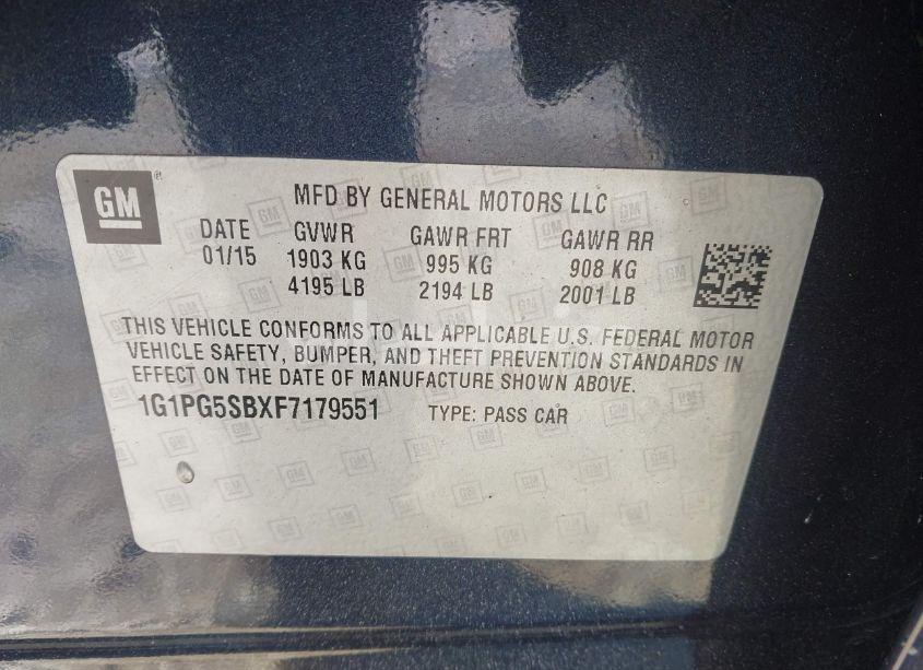 Photo 9 of 2015 Chevrolet Cruze LTZ (VIN 1G1PG5SBXF7179551)