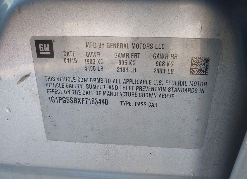 Photo 9 of 2015 Chevrolet Cruze LTZ (VIN 1G1PG5SBXF7183440)