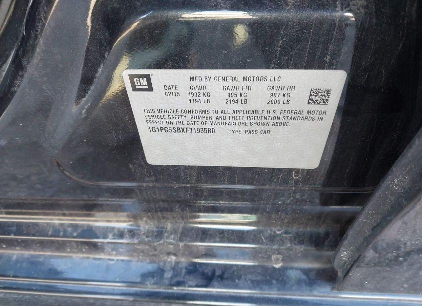 Photo 9 of 2015 Chevrolet Cruze LTZ (VIN 1G1PG5SBXF7193580)