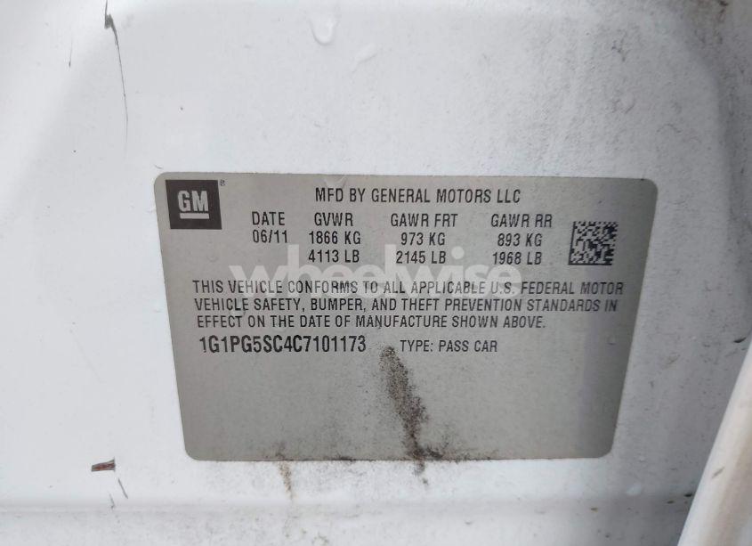 Photo 9 of 2012 Chevrolet Cruze 2LT (VIN 1G1PG5SC4C7101173)