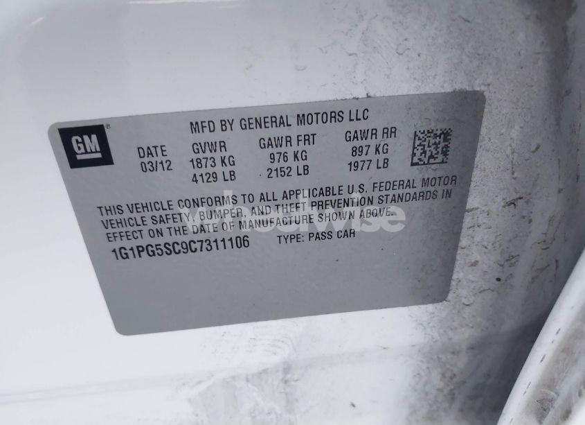 Photo 9 of 2012 Chevrolet Cruze 2LT (VIN 1G1PG5SC9C7311106)