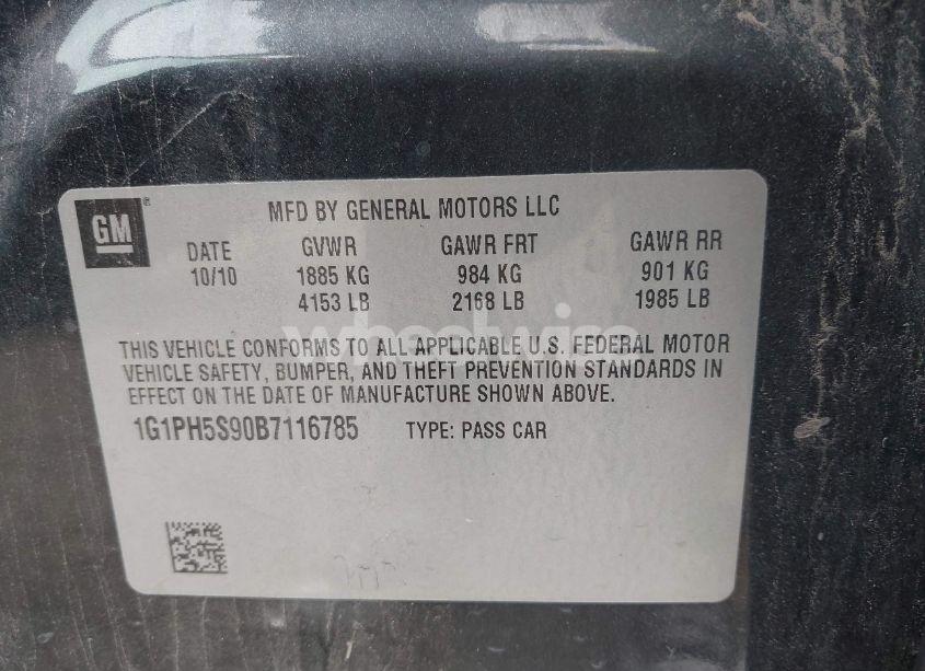 Photo 9 of 2011 Chevrolet Cruze LTZ (VIN 1G1PH5S90B7116785)