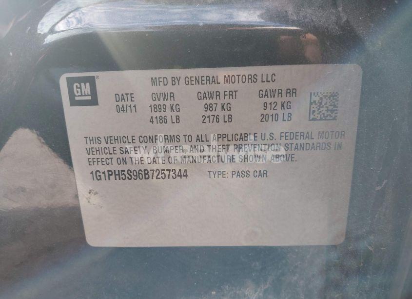 Photo 9 of 2011 Chevrolet Cruze LTZ (VIN 1G1PH5S96B7257344)