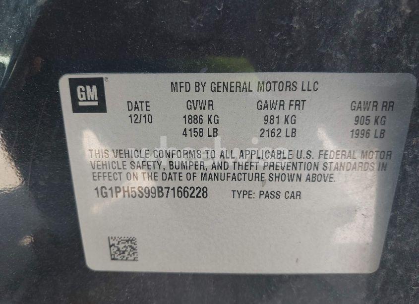 Photo 9 of 2011 Chevrolet Cruze LTZ (VIN 1G1PH5S99B7166228)