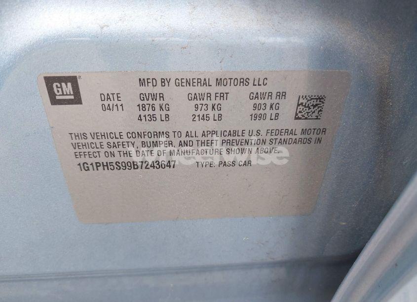 Photo 9 of 2011 Chevrolet Cruze LTZ (VIN 1G1PH5S99B7243647)