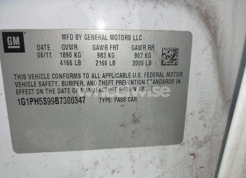 Photo 9 of 2011 Chevrolet Cruze LTZ (VIN 1G1PH5S99B7300347)