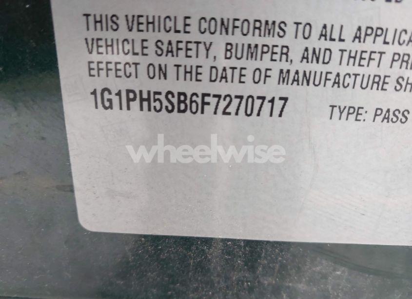 Photo 9 of 2015 Chevrolet Cruze ECO AUTO (VIN 1G1PH5SB6F7270717)