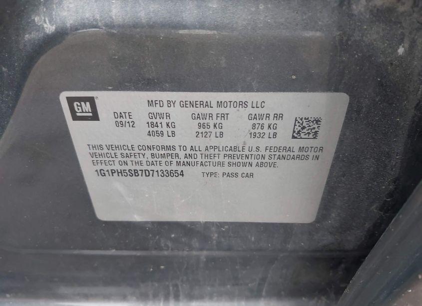 Photo 9 of 2013 Chevrolet Cruze ECO AUTO (VIN 1G1PH5SB7D7133654)