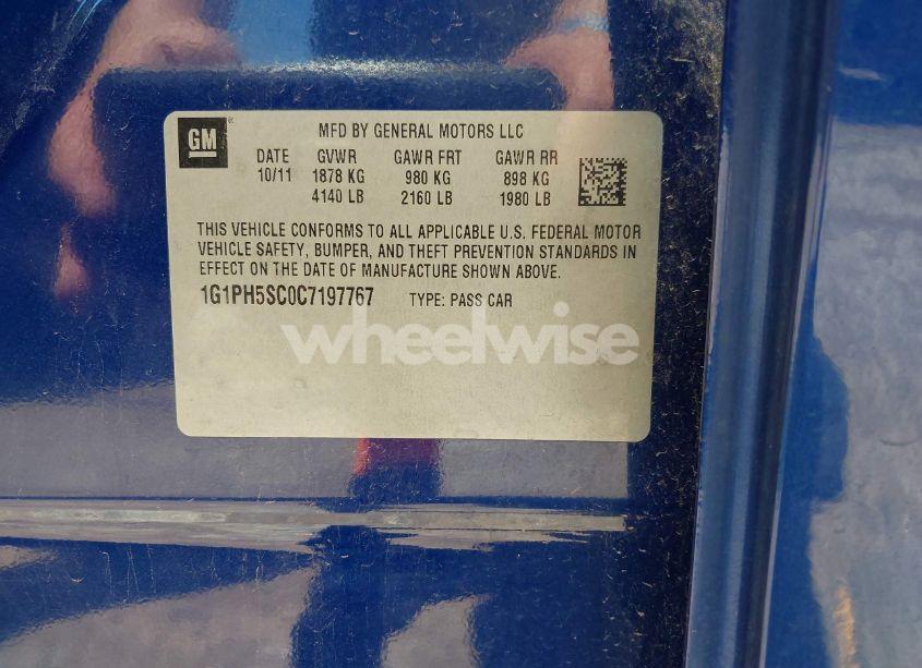 Photo 9 of 2012 Chevrolet Cruze LTZ (VIN 1G1PH5SC0C7197767)