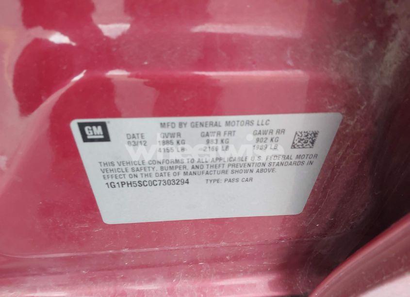 Photo 9 of 2012 Chevrolet Cruze LTZ (VIN 1G1PH5SC0C7303294)
