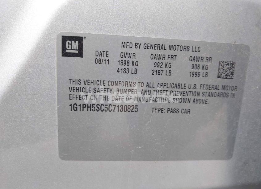 Photo 9 of 2012 Chevrolet Cruze LTZ (VIN 1G1PH5SC5C7130825)