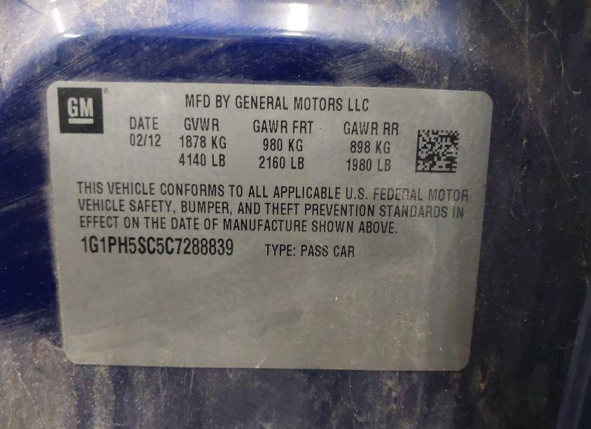 Photo 9 of 2012 Chevrolet Cruze LTZ (VIN 1G1PH5SC5C7288839)