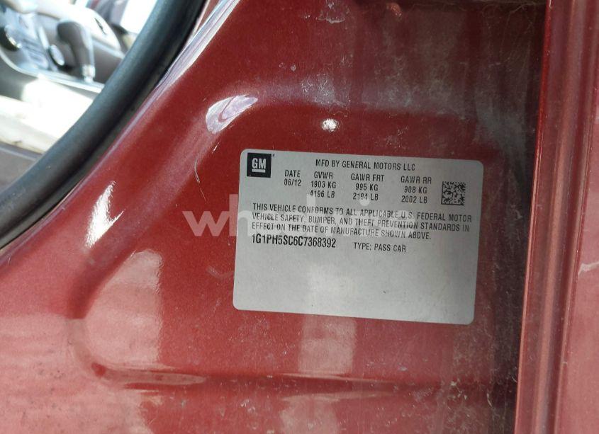 Photo 9 of 2012 Chevrolet Cruze LTZ (VIN 1G1PH5SC6C7368392)