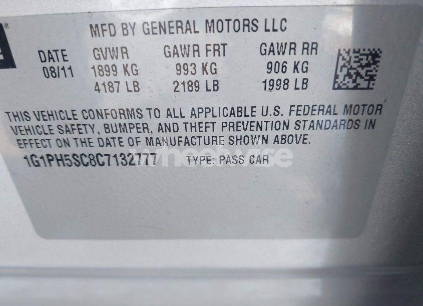 Photo 9 of 2012 Chevrolet Cruze LTZ (VIN 1G1PH5SC8C7132777)