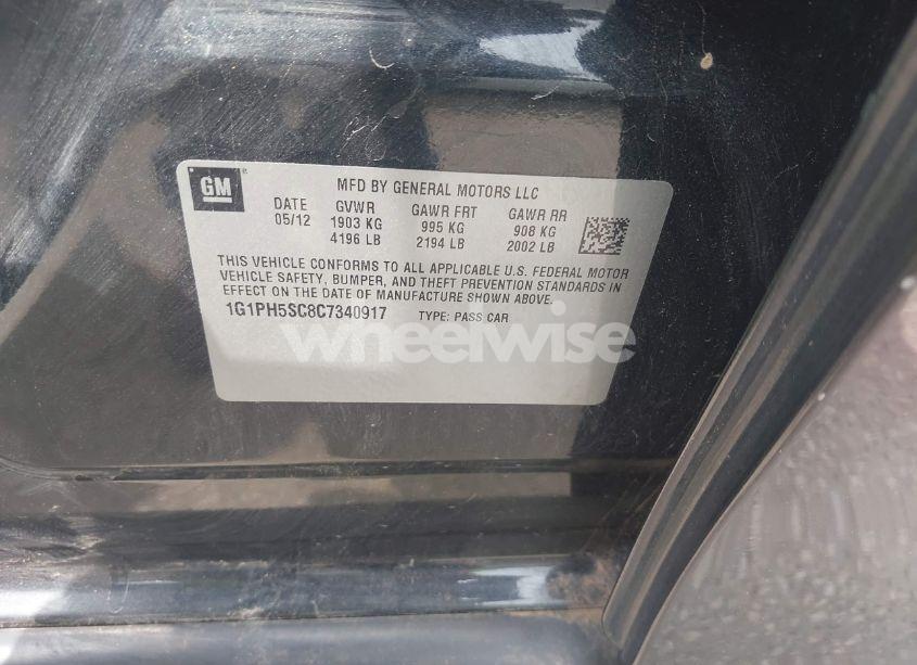 Photo 9 of 2012 Chevrolet Cruze LTZ (VIN 1G1PH5SC8C7340917)