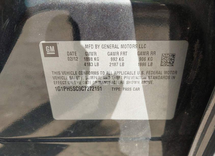 Photo 9 of 2012 Chevrolet Cruze LTZ (VIN 1G1PH5SC9C7272191)