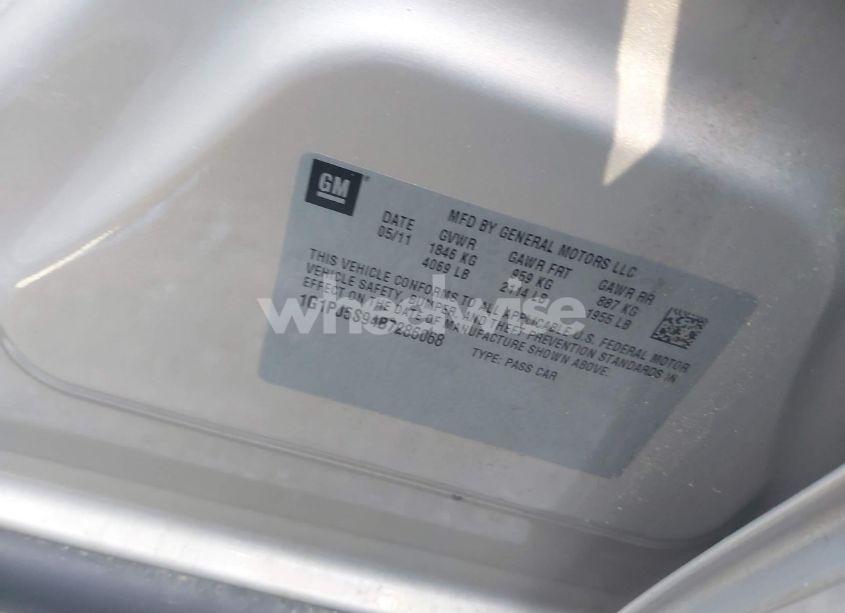 Photo 9 of 2011 Chevrolet Cruze ECO (VIN 1G1PJ5S94B7286068)