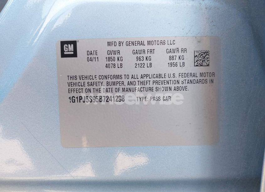 Photo 9 of 2011 Chevrolet Cruze ECO (VIN 1G1PJ5S95B7241298)