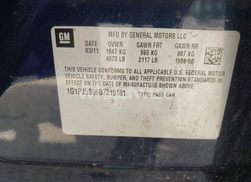 Photo 9 of 2011 Chevrolet Cruze ECO (VIN 1G1PJ5S96B7219181)