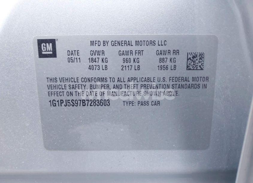 Photo 9 of 2011 Chevrolet Cruze ECO (VIN 1G1PJ5S97B7283603)