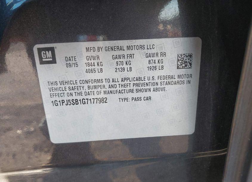 Photo 9 of 2016 Chevrolet Cruze LIMITED ECO AUTO (VIN 1G1PJ5SB1G7177982)