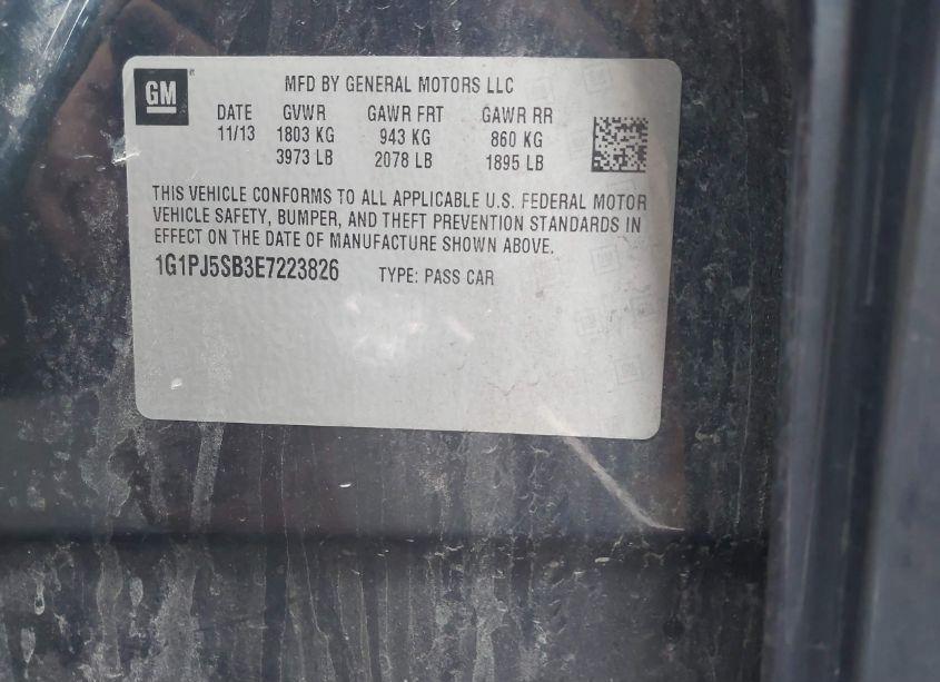 Photo 9 of 2014 Chevrolet Cruze ECO MANUAL (VIN 1G1PJ5SB3E7223826)