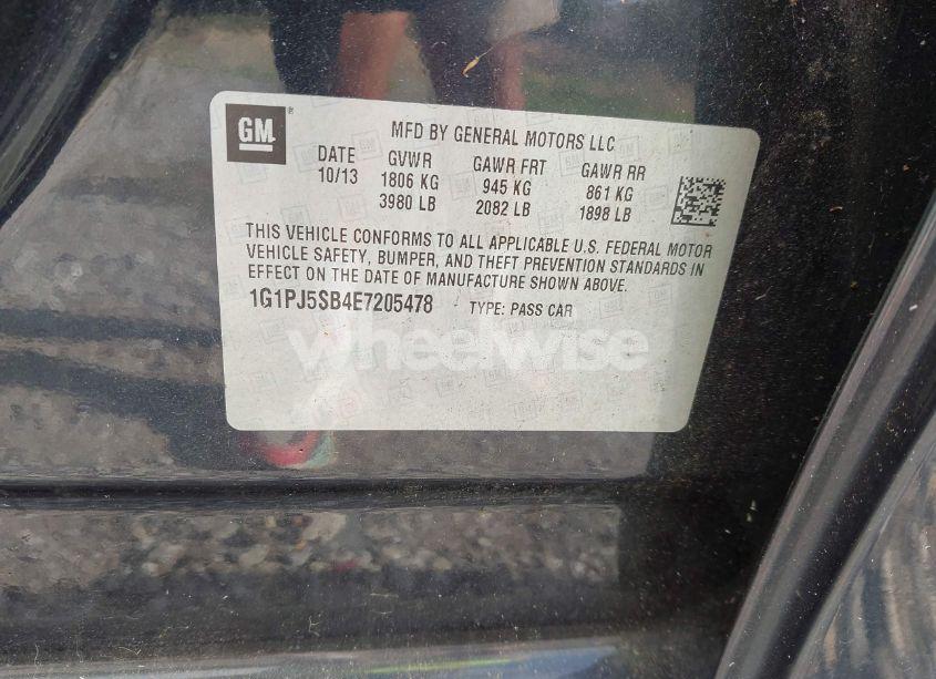 Photo 9 of 2014 Chevrolet Cruze ECO MANUAL (VIN 1G1PJ5SB4E7205478)