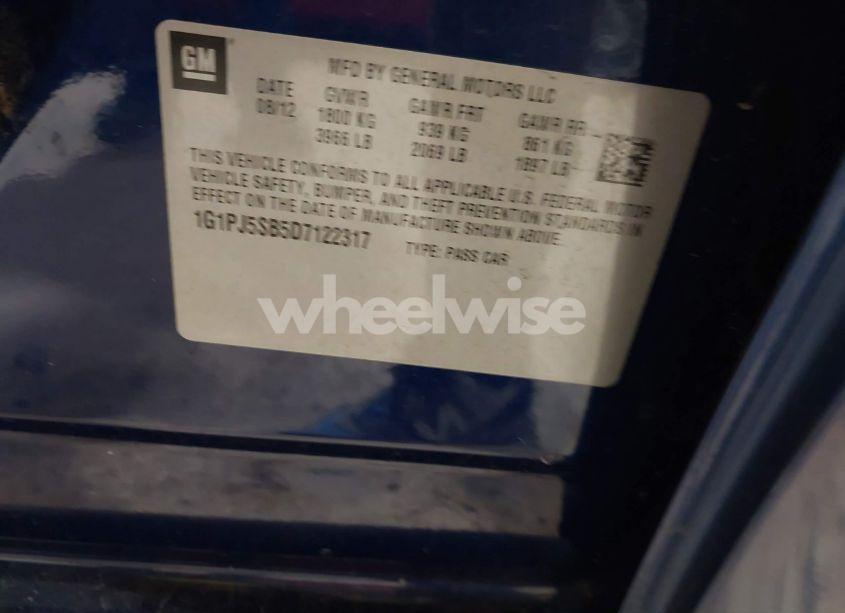 Photo 9 of 2013 Chevrolet Cruze ECO MANUAL (VIN 1G1PJ5SB5D7122317)