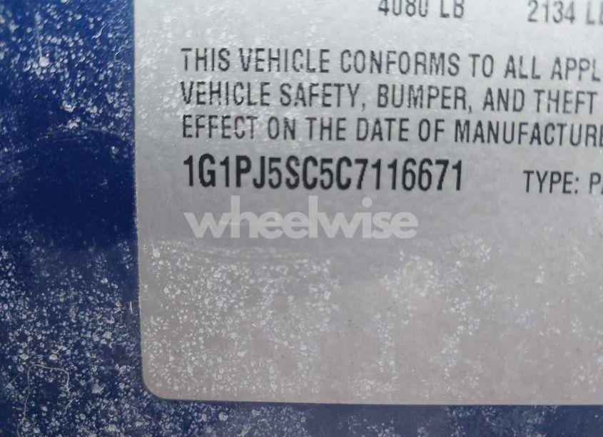 Photo 9 of 2012 Chevrolet Cruze ECO (VIN 1G1PJ5SC5C7116671)