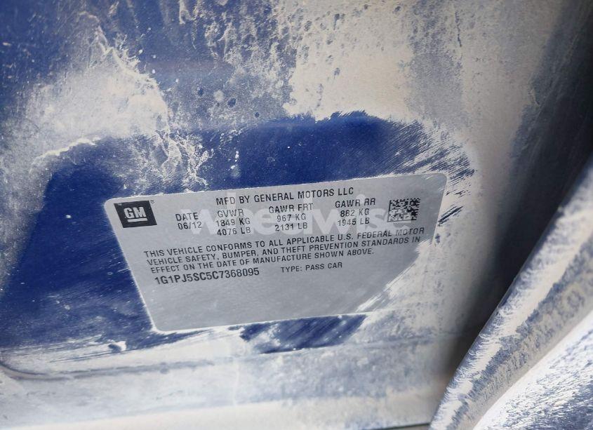 Photo 9 of 2012 Chevrolet Cruze ECO (VIN 1G1PJ5SC5C7368095)