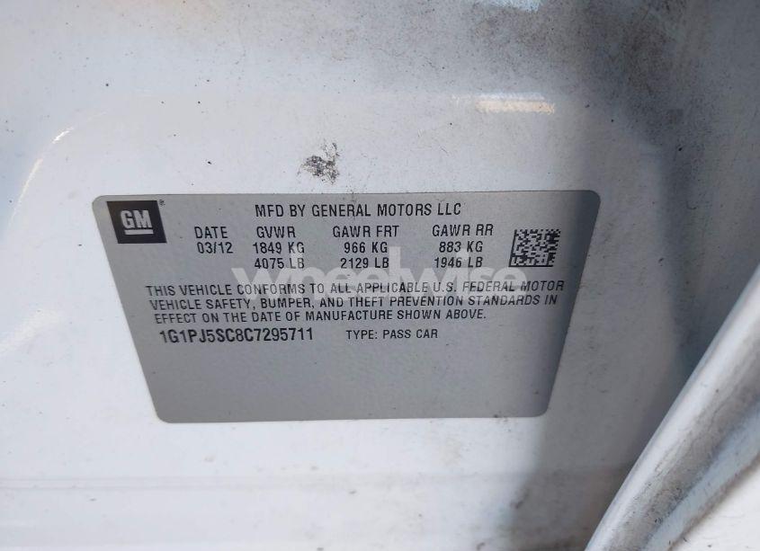 Photo 9 of 2012 Chevrolet Cruze ECO (VIN 1G1PJ5SC8C7295711)