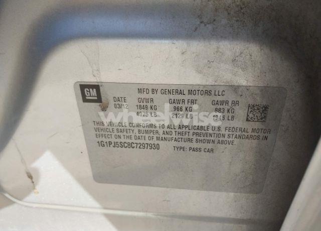 Photo 9 of 2012 Chevrolet Cruze ECO (VIN 1G1PJ5SC8C7297930)