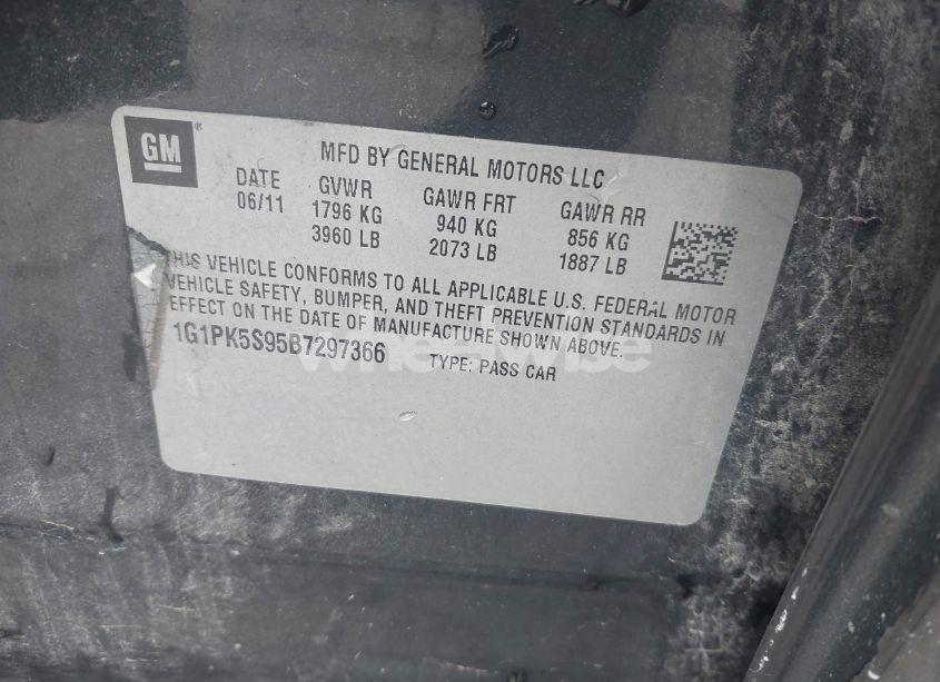 Photo 9 of 2011 Chevrolet Cruze ECO (VIN 1G1PK5S95B7297366)