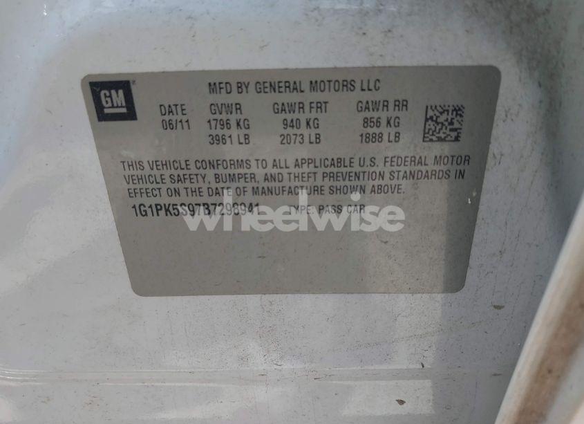 Photo 9 of 2011 Chevrolet Cruze ECO (VIN 1G1PK5S97B7298941)