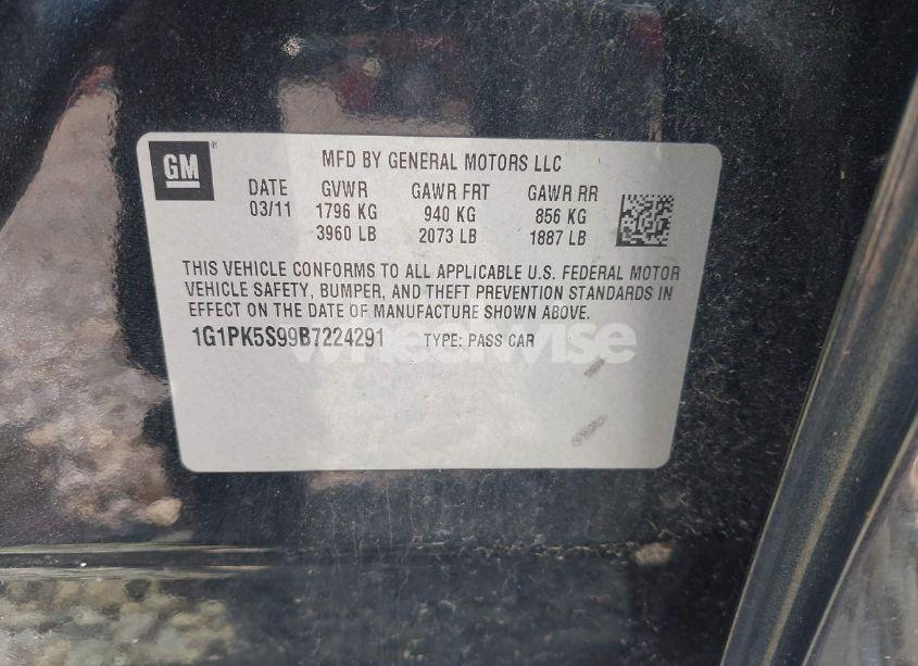 Photo 9 of 2011 Chevrolet Cruze ECO (VIN 1G1PK5S99B7224291)