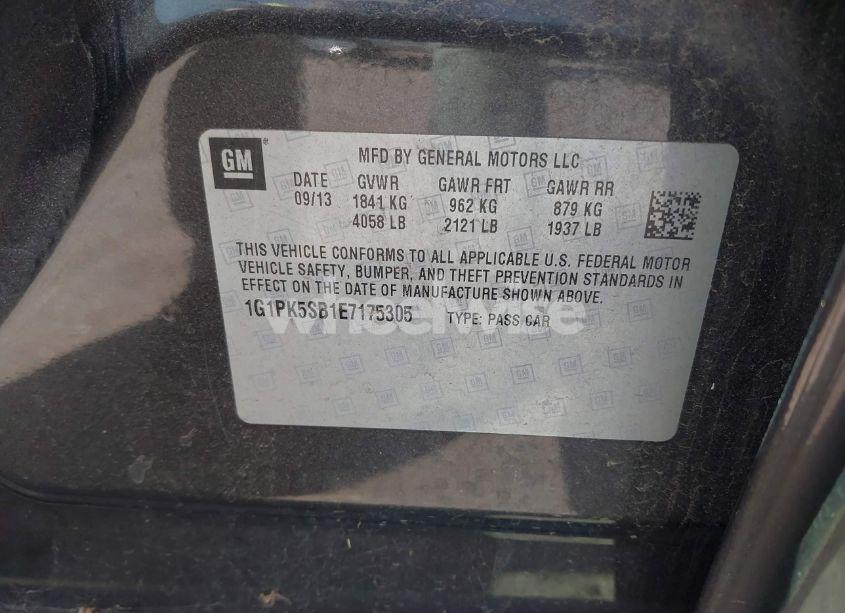 Photo 9 of 2014 Chevrolet Cruze LT (VIN 1G1PK5SB1E7175305)