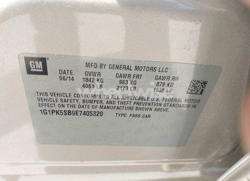 Photo 9 of 2014 Chevrolet Cruze LT (VIN 1G1PK5SB9E7405320)